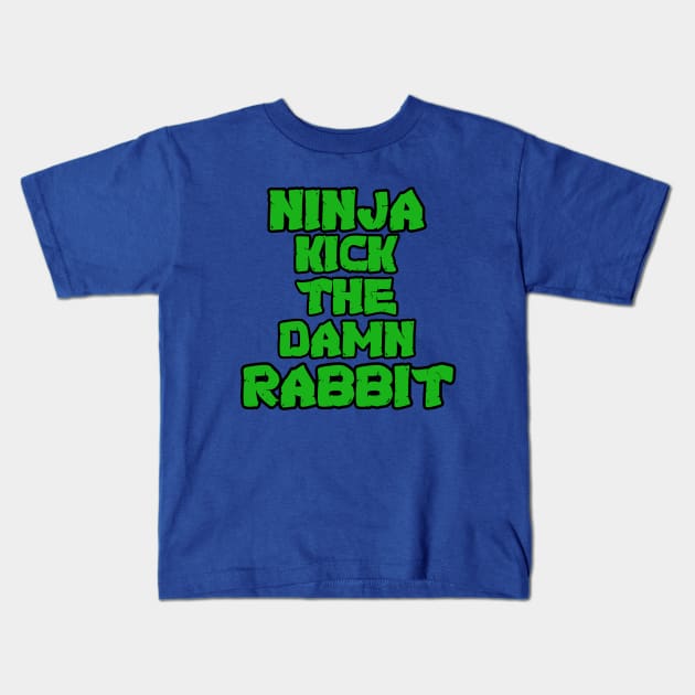 Ninja Kick the Rabbit Kids T-Shirt by LefTEE Designs